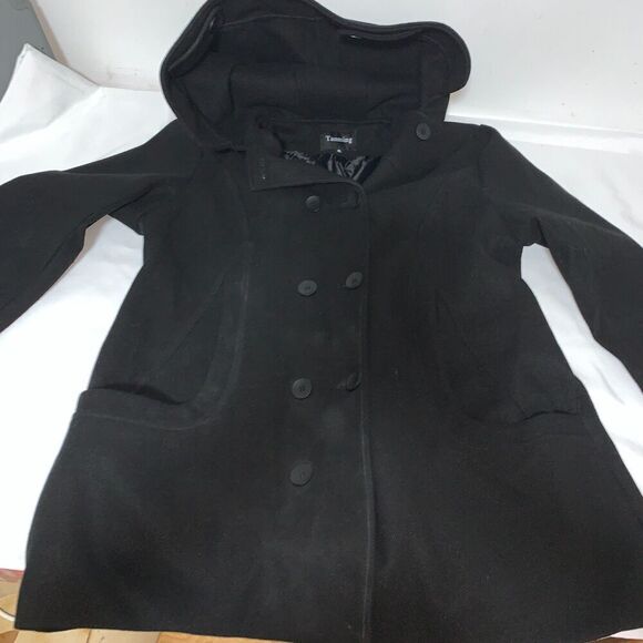 Tanming Womens Notch Lapel Double Breasted Wool Blend Mid Pea Trench Coat XL - Picture 11 of 15